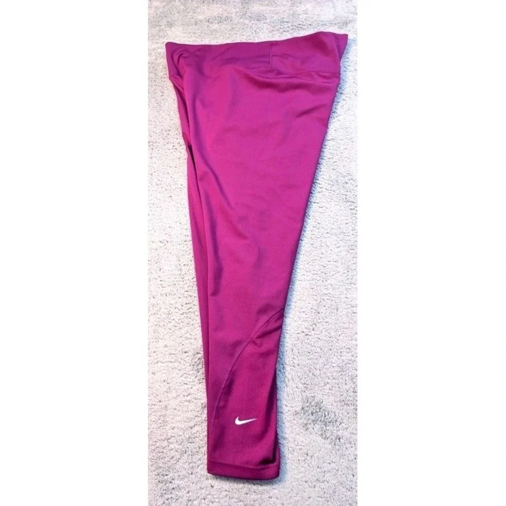 Nike~Dri-Fit Women's Mid-Rise 7/8 Mesh-Paneled Training Leggings-Purple~XL~NWT